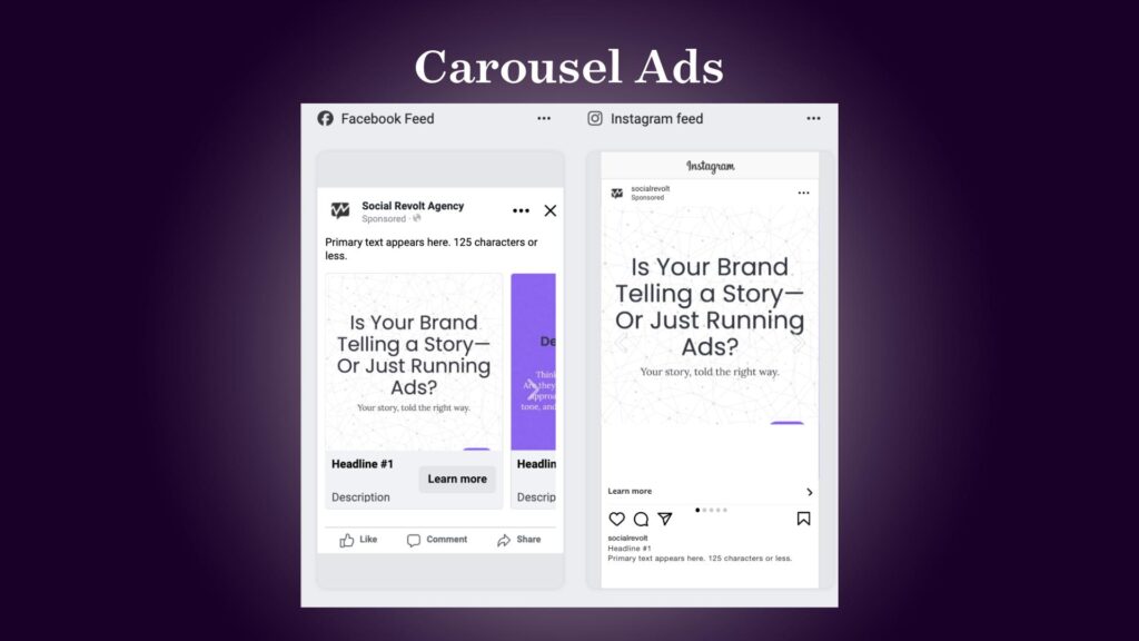Instagram carousel post examples designed for startup social media branding and digital visibility.”